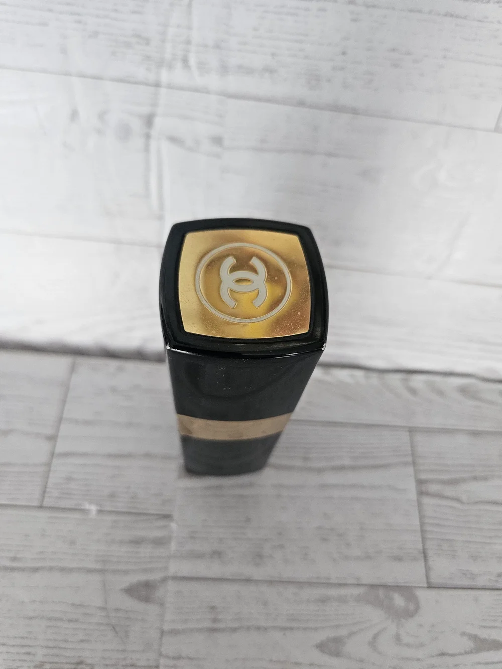 Vintage Chanel No 5 Refillable Purse Spray Case - Black & Gold Empty Bottle Case